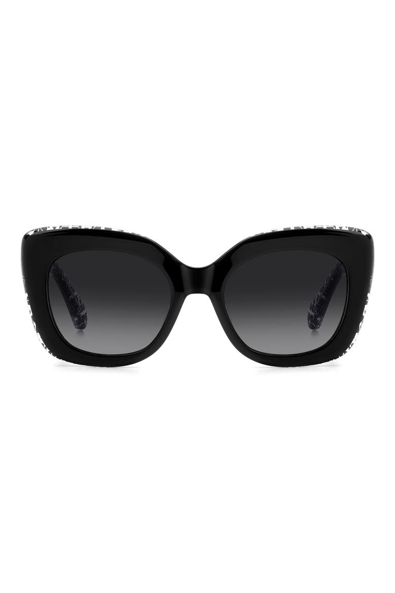 kalie 52mm gradient square sunglasses, Main, color, BLACK/ DARK GREY SF