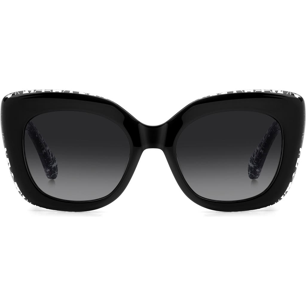 Kate Spade New York Kalie 52mm Gradient Square Sunglasses In Black/dark Grey Sf
