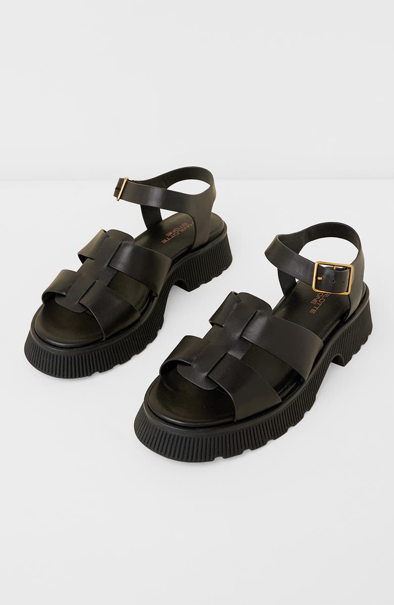 Charlotte Stone Henny Platform Cage Sandal, Main, color, Black