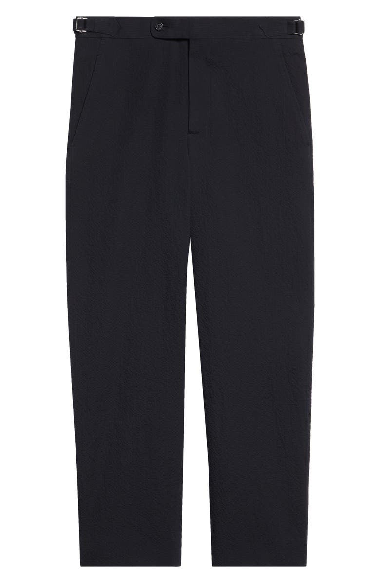 Bode Side Buckle Seersucker Trousers, Main, color, Dark Navy