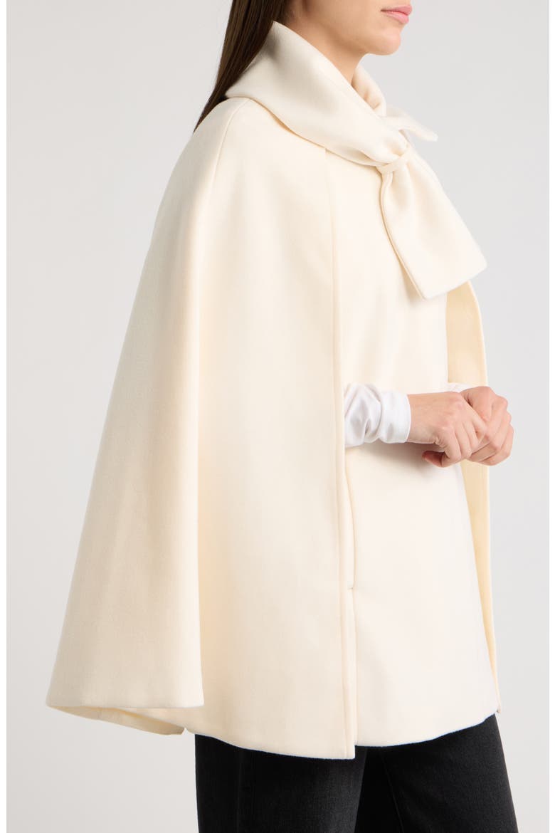 Bow Scarf Collar Cape, Alternate, color, IVORY