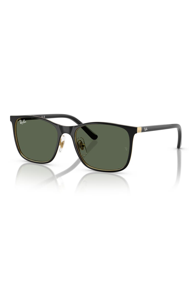 Kids' 48mm Square Sunglasses, Alternate, color, BLACK