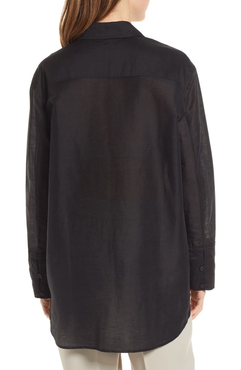 Nordstrom Long Sleeve Linen Blend Blouse, Alternate, color,