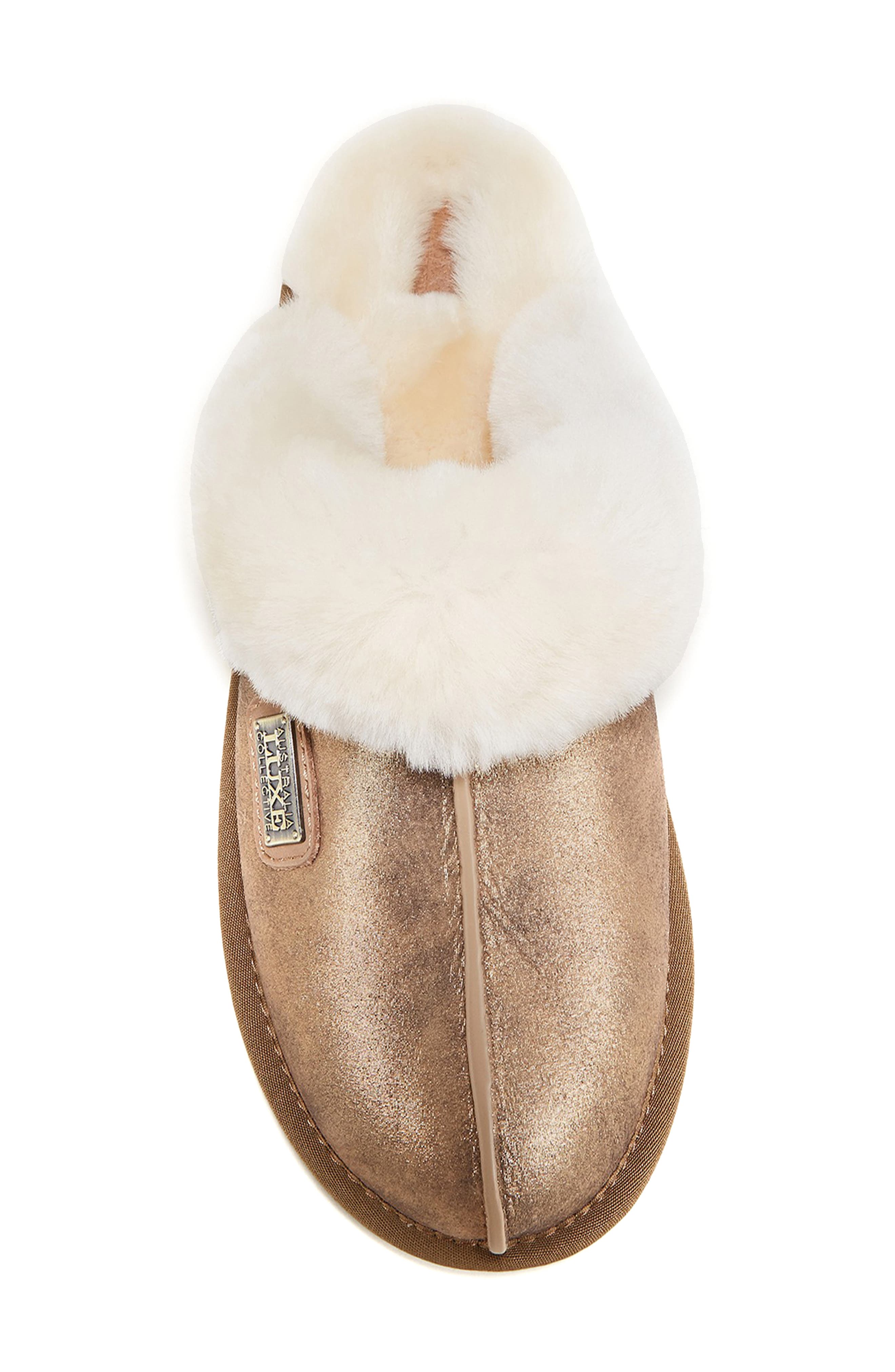 Australia Luxe Collective Genuine Shearling Mule, Alternate, color, Antique Gold