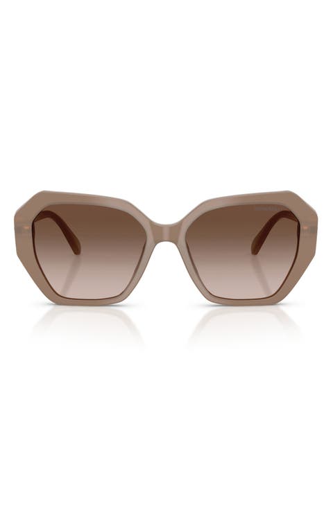 56mm Polarized Irregular Geometric Sunglasses