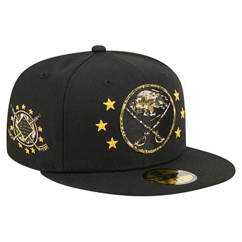 Men's New Era  Black Buffalo Sabres Military Appreciation Digital Camo Stars 59FIFTY Fitted Hat