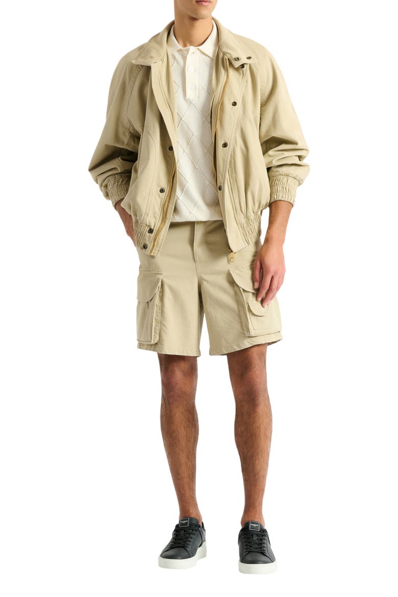 Cotton cargo Bermuda shorts, Alternate, color, beige
