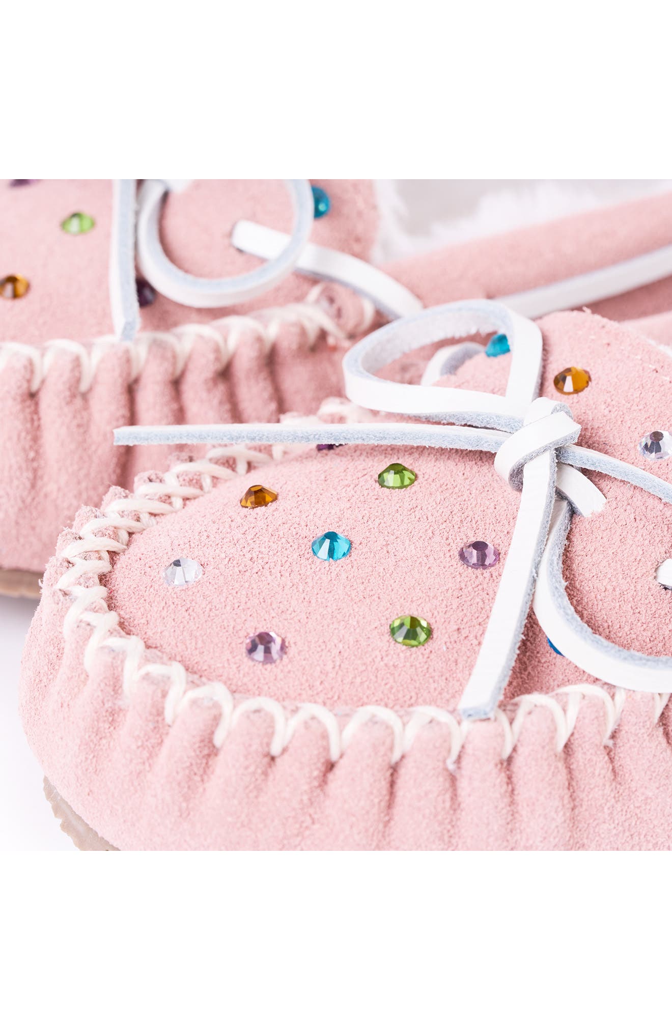 Cally Rhinestone Faux Fur Lined Slipper, Alternate, color, BLUSH