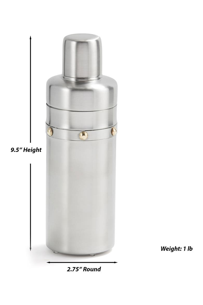 Rivets Cocktail Shaker, Alternate, color, SILVER