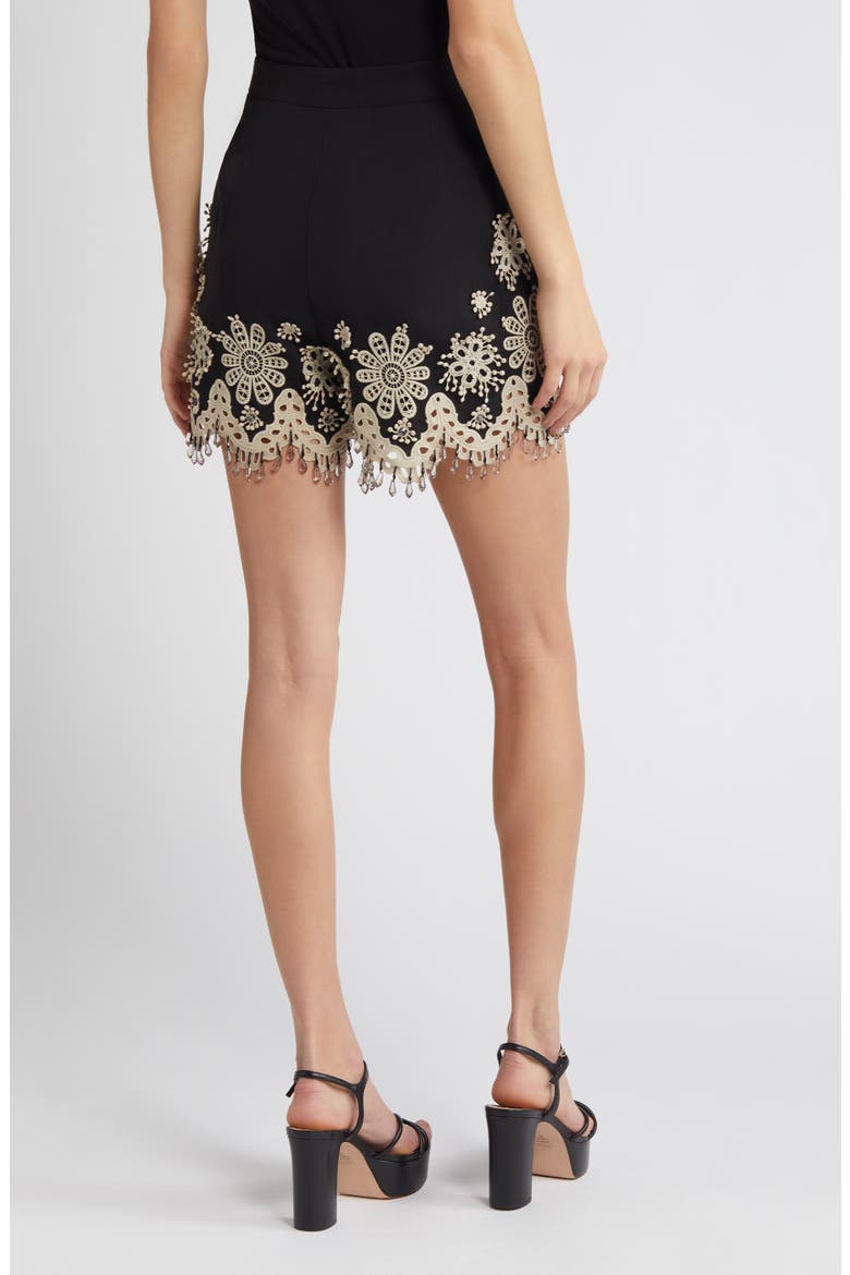 Annabel Embroidered Shorts, Alternate, color, BLACK