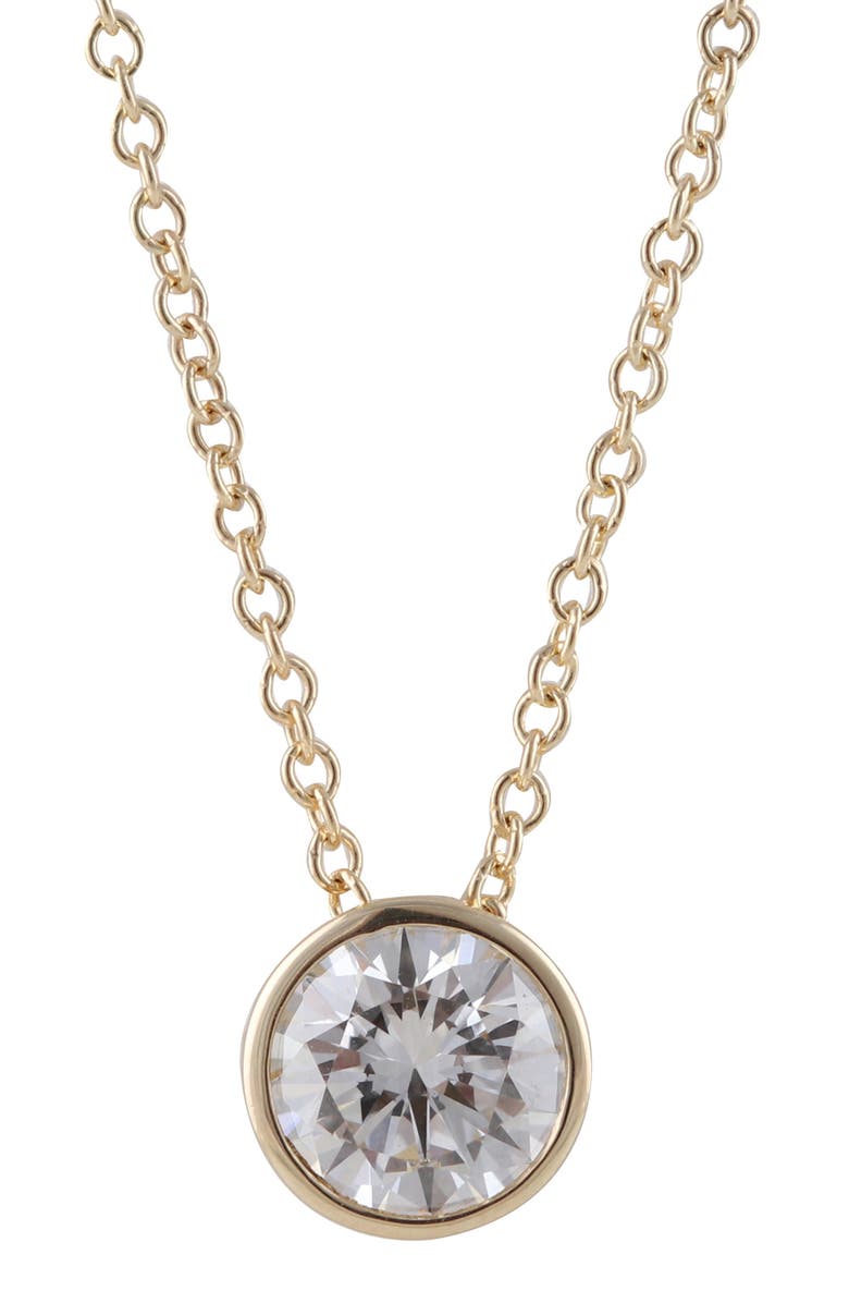 Badgley Mischka Collection Diamond Pendant Necklace, Main, color, Yellow