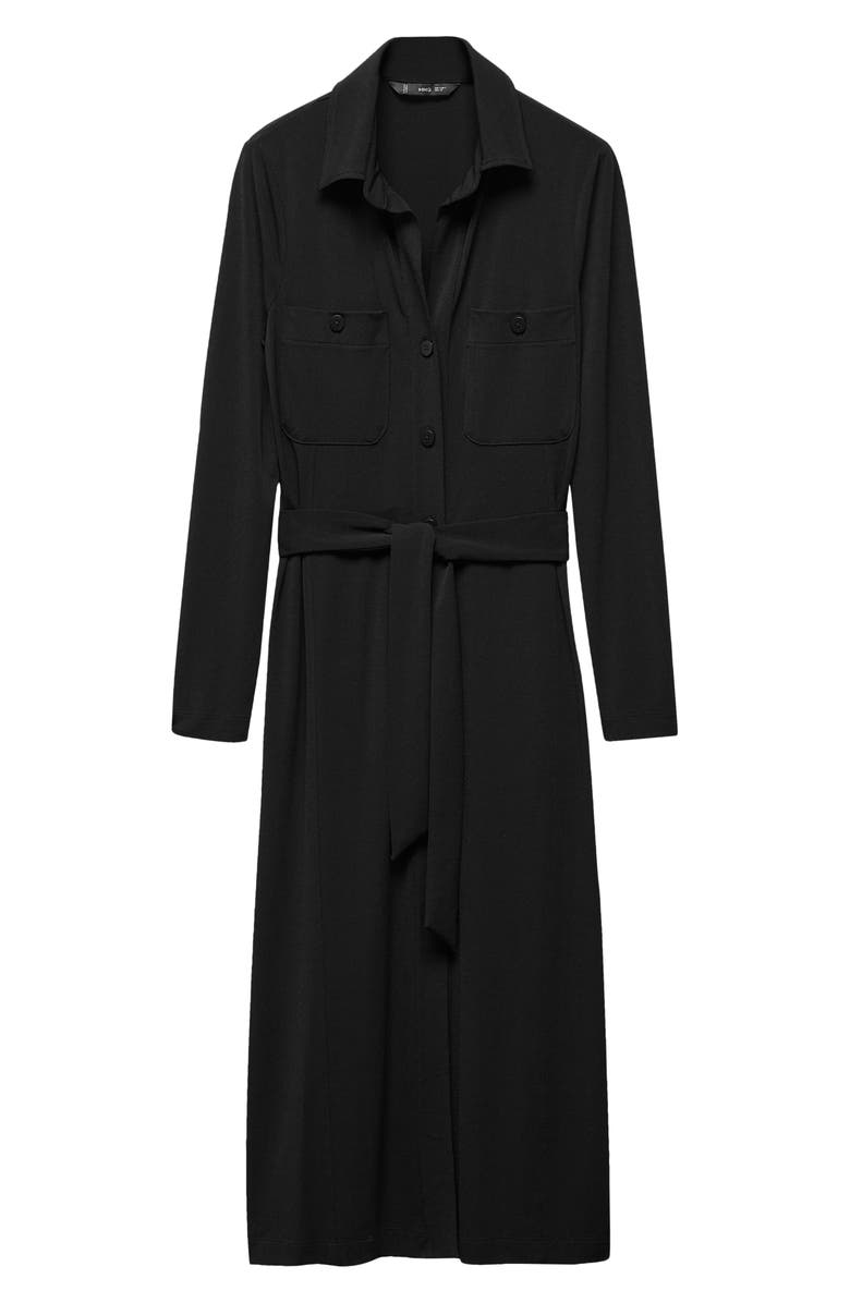 MANGO Long Sleeve Belted Shirtdress, Alternate, color, 