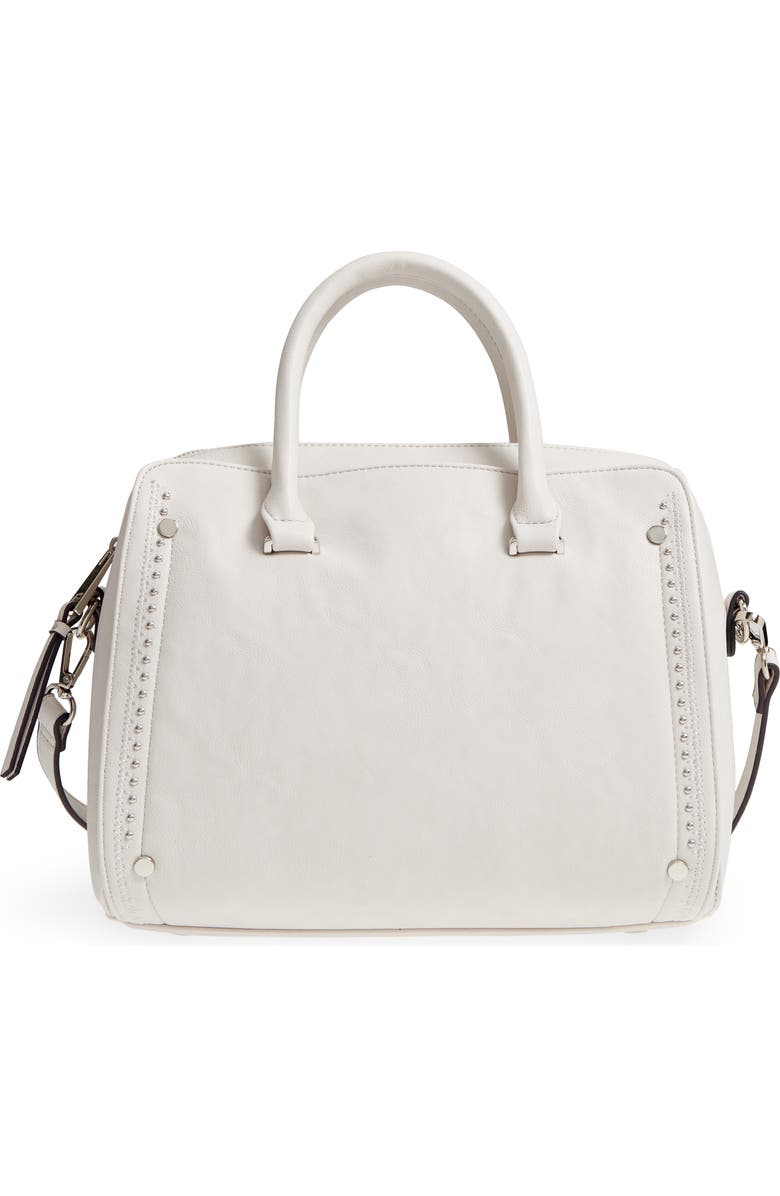 Sole Society Speedy Studded Faux Leather Satchel, Main, color,