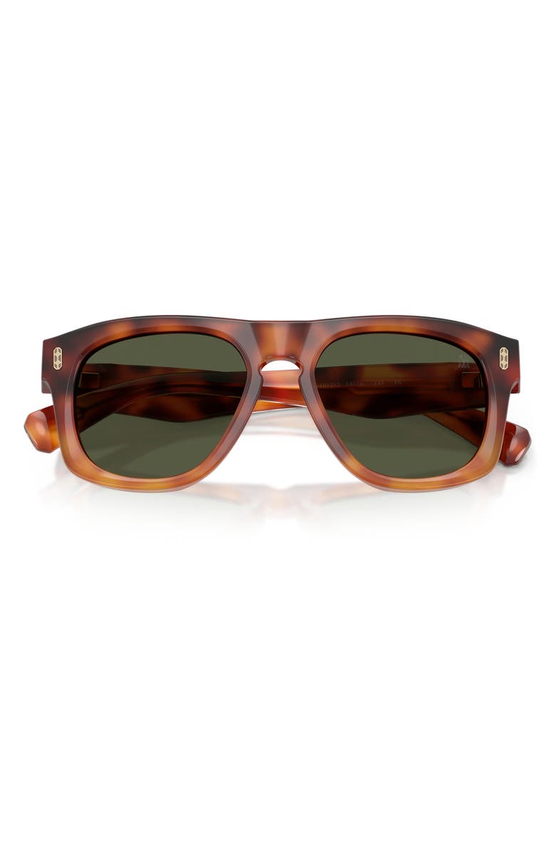 Brunello Cucinelli Alke 53mm Rectangular Pillow Sunglasses, Alternate, color, Havana / Forest