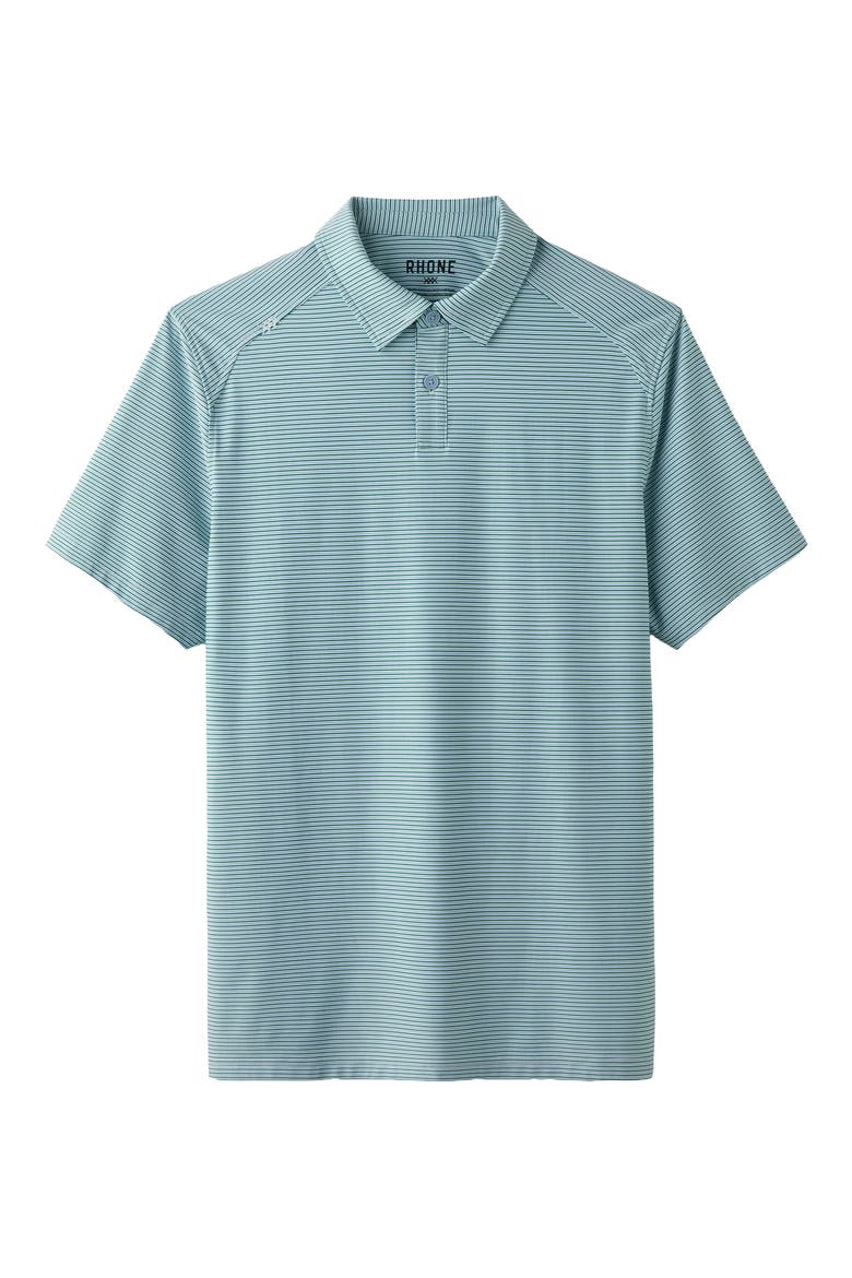 Commuter Stripe Performance Polo, Alternate, color, FERN GREEN STRIPE