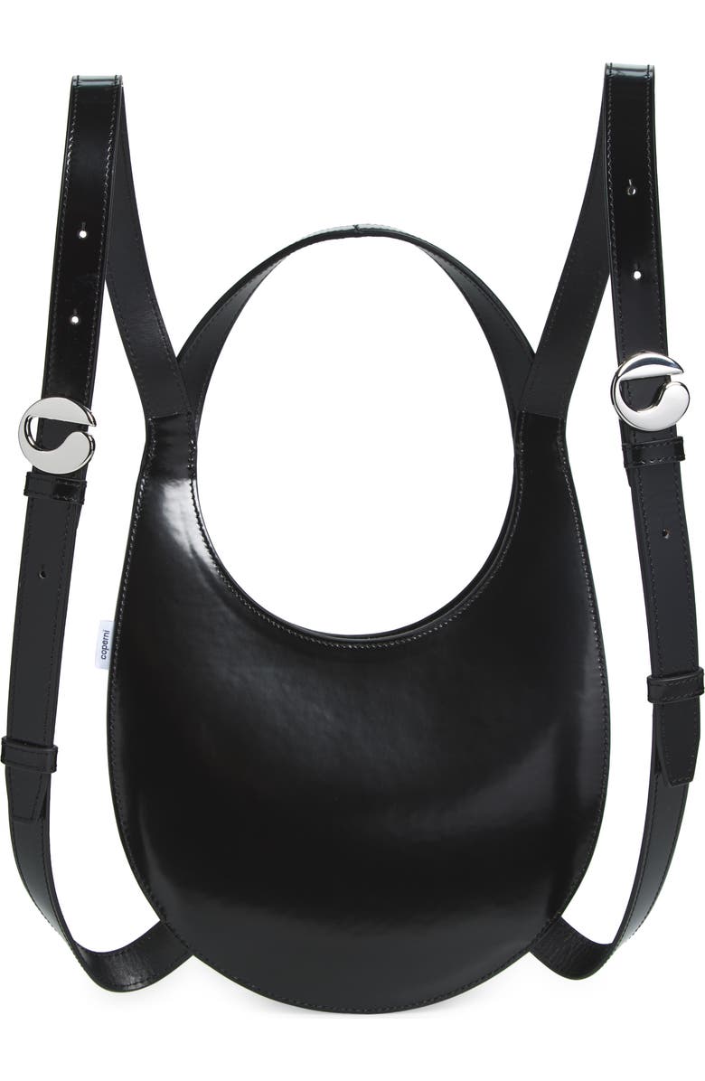 Coperni Swipe Leather Backpack, Alternate, color, Black