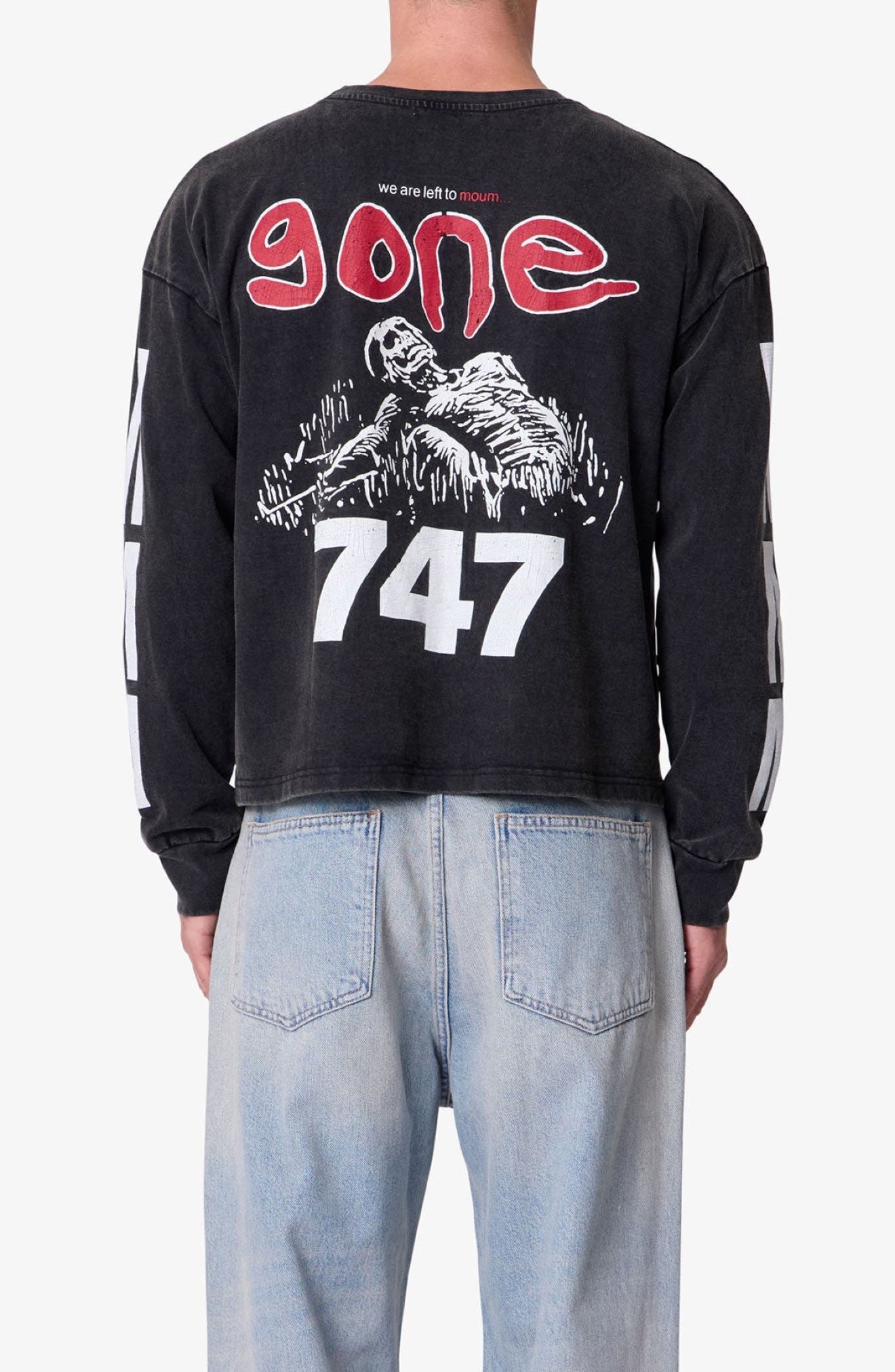 Gone Skeleton Graphic Long Sleeve T-Shirt - image 2