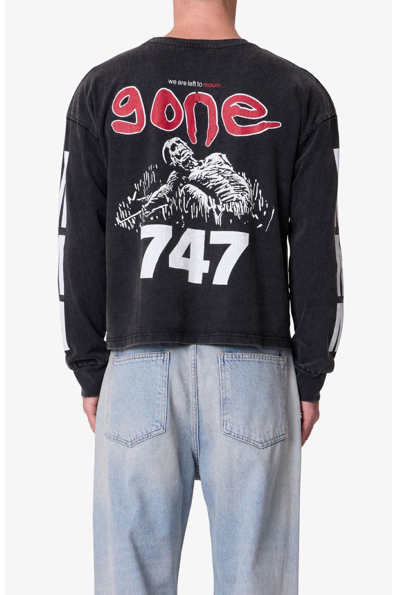 Gone Skeleton Graphic Long Sleeve T-Shirt, Alternate, color, BLACK