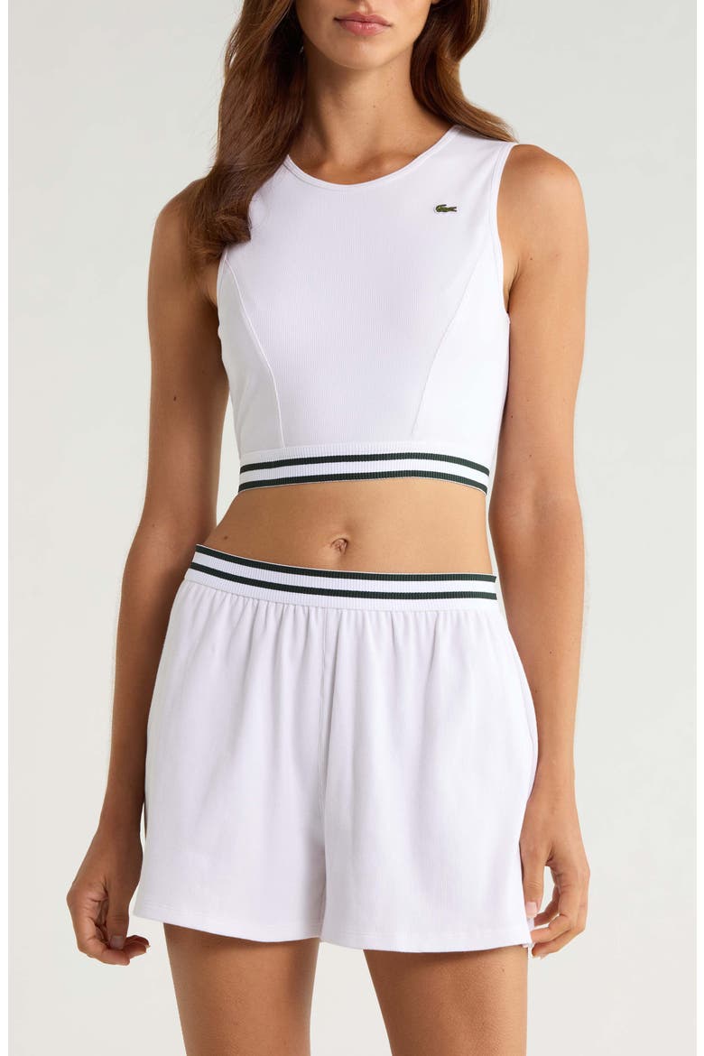 Ribbed Cotton Blend Tank, Main, color, BLANC