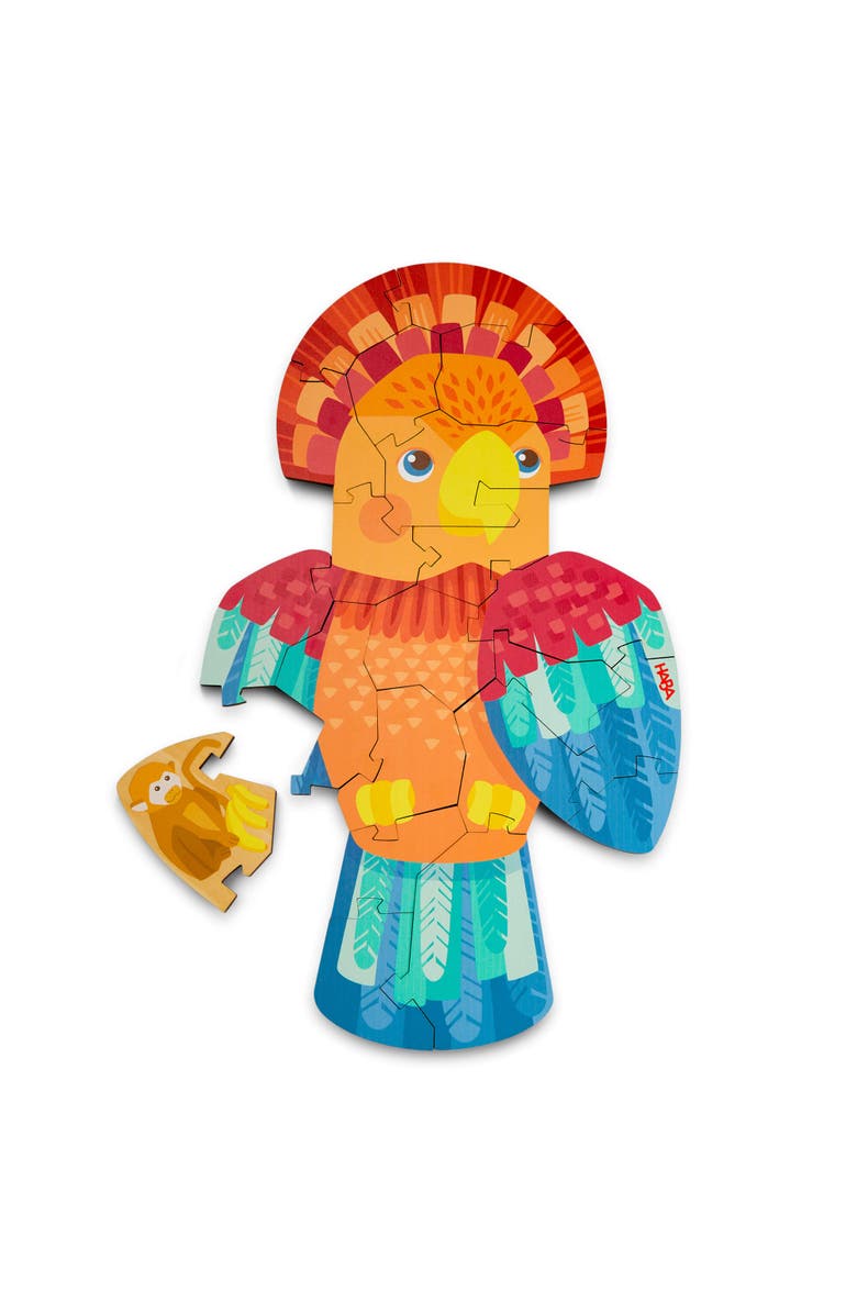 HABA Wooden Puzzle Parrot - 2 in 1 Reversible Puzzle, Main, color, Multi