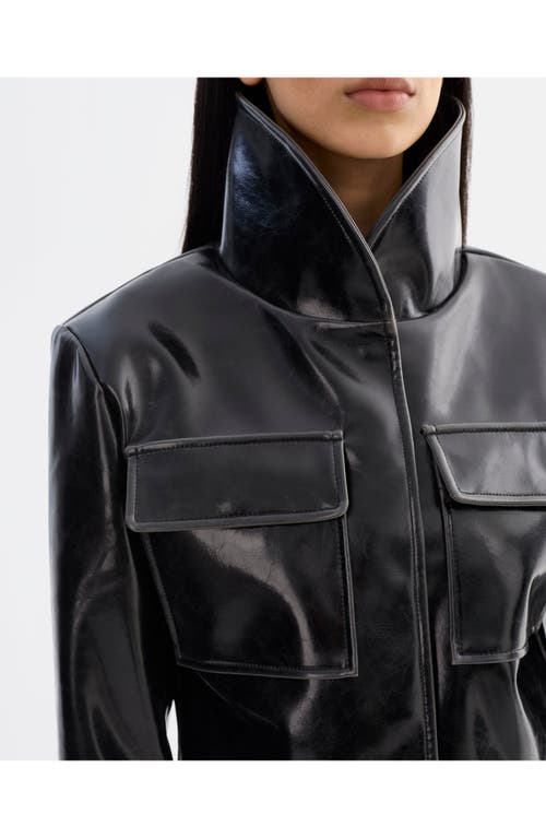 Lamarque Hedda | Cropped Faux Leather Jacket In Black