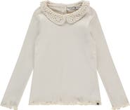 Stains and Stories by Babyface Crochet Collar Long Sleeve Top