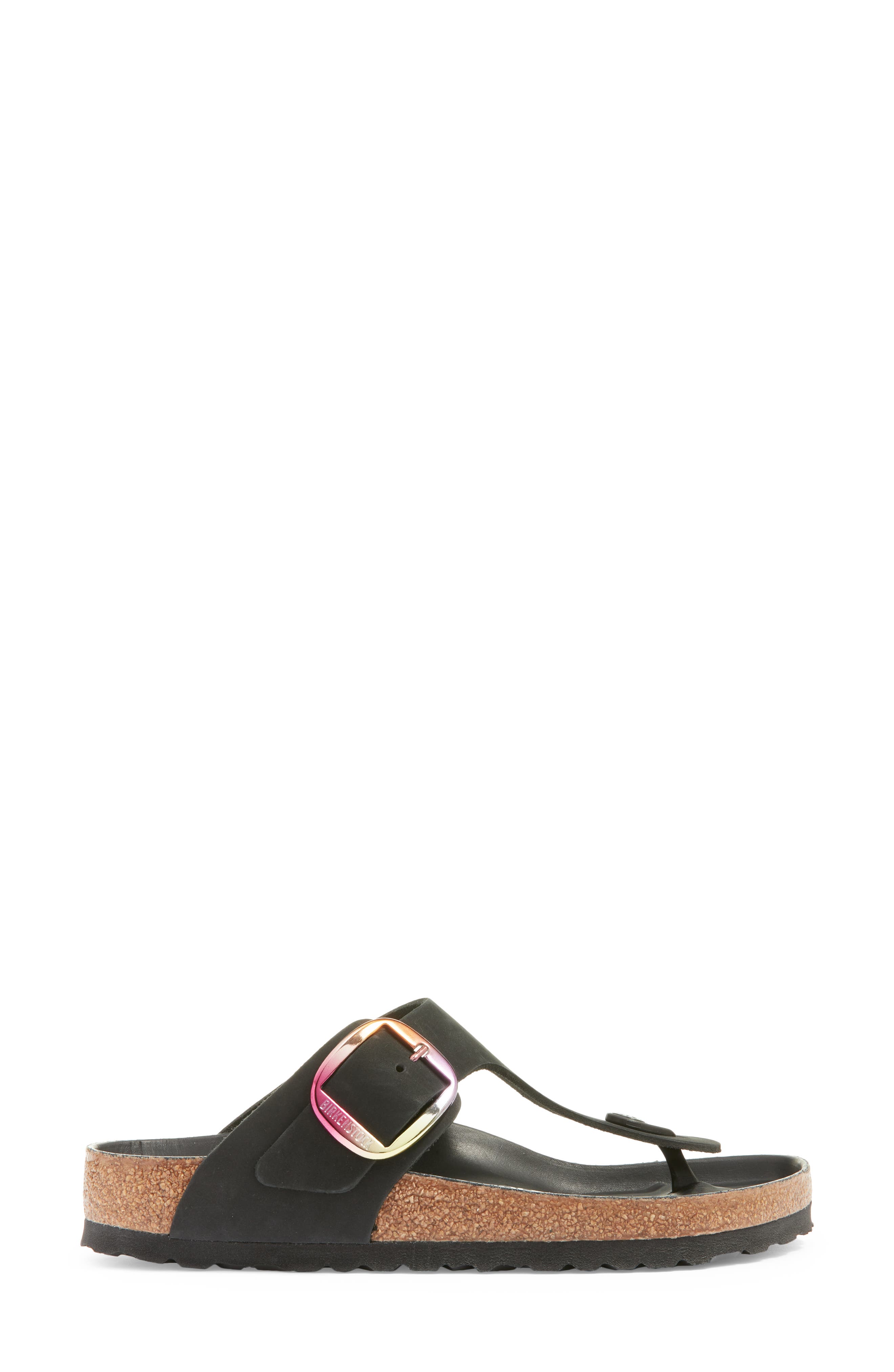 Gizeh Iridescent Buckle Flip Flop - Discontinued, Alternate, color, BLACK