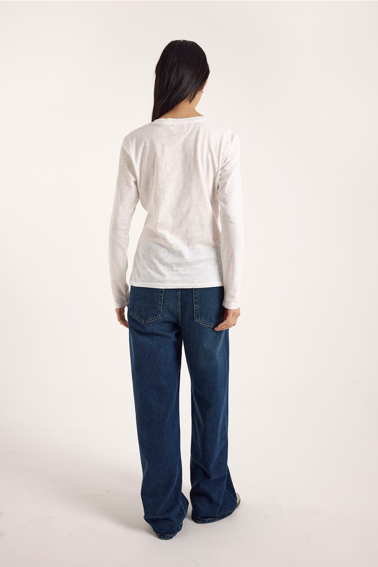 Long Sleeve Cotton Crew Neck T-shirt, Alternate, color, White