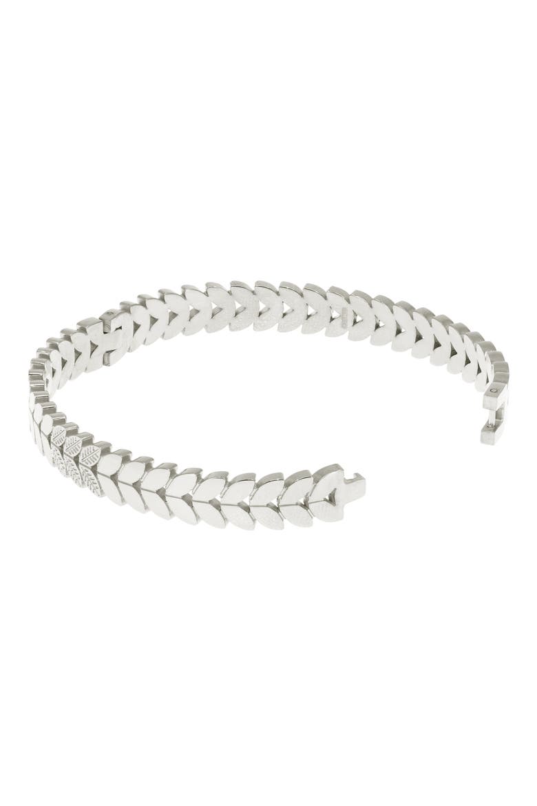 Braided Bangle, Alternate, color, SILVER