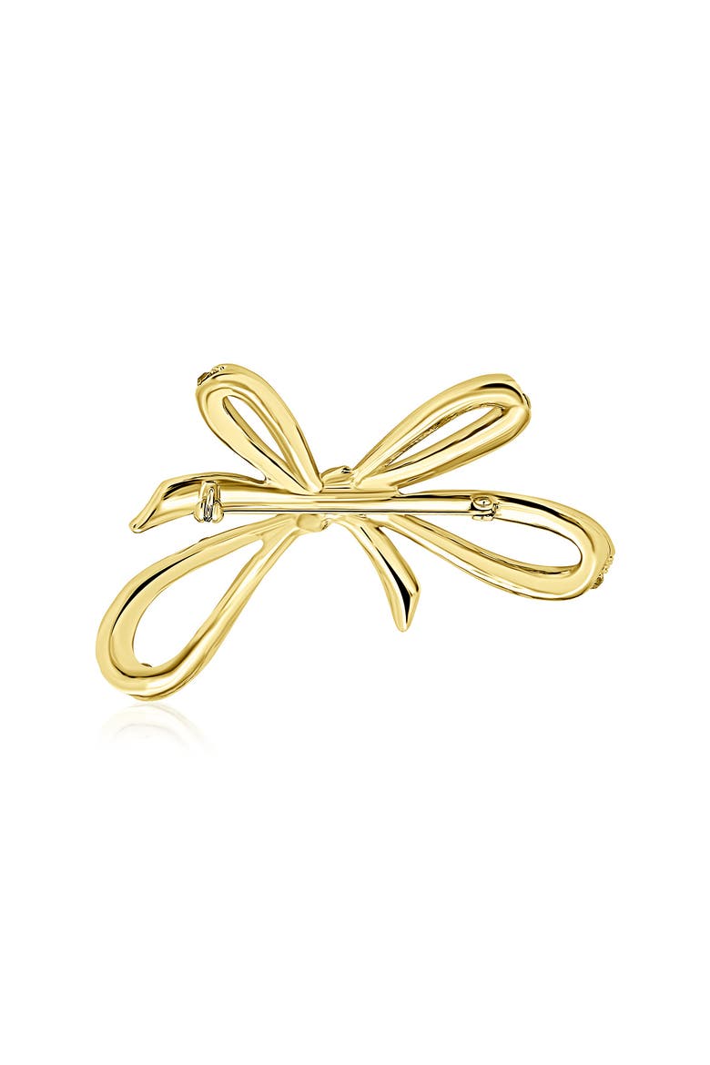 Gold-Tone CZ Bow Pin, Alternate, color, GOLD-TONE