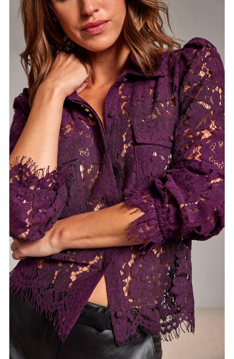 Generation Love Lina Lace Shirt, Alternate, color, Purple