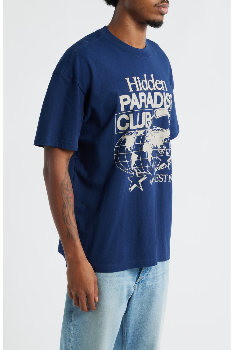 Hidden Paradise Cotton Graphic T-Shirt, Alternate, color, NAVY