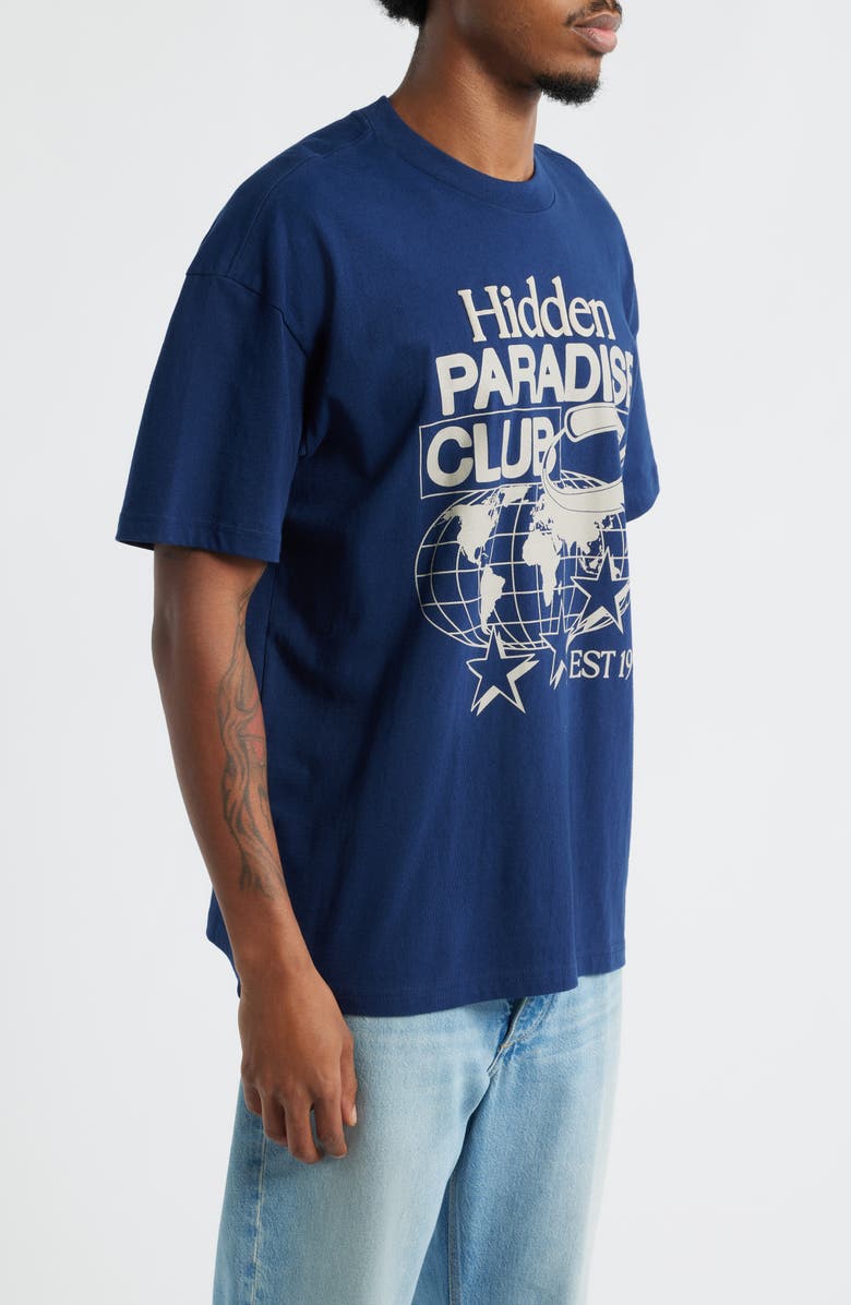 The Forecast Agency Hidden Paradise Cotton Graphic T-Shirt, Alternate, color, Navy