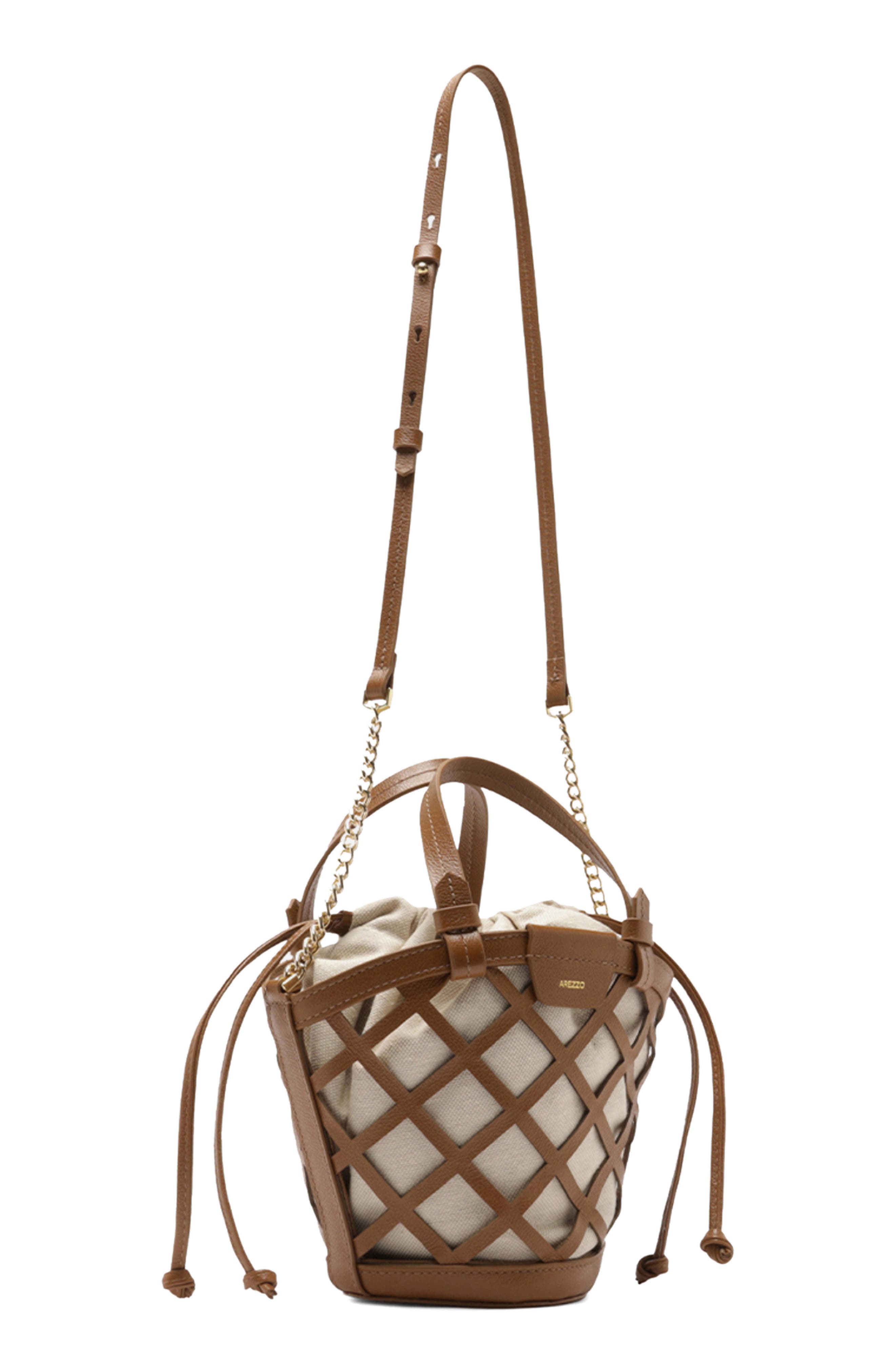 Arezzo Small Petra Leather Bucket Bag, Alternate, color, 