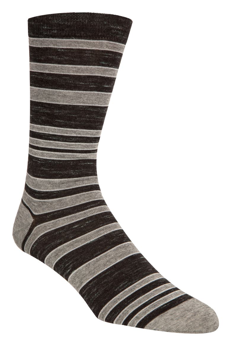 Stripe Socks, Main, color, BLACK RAIN HEATHER