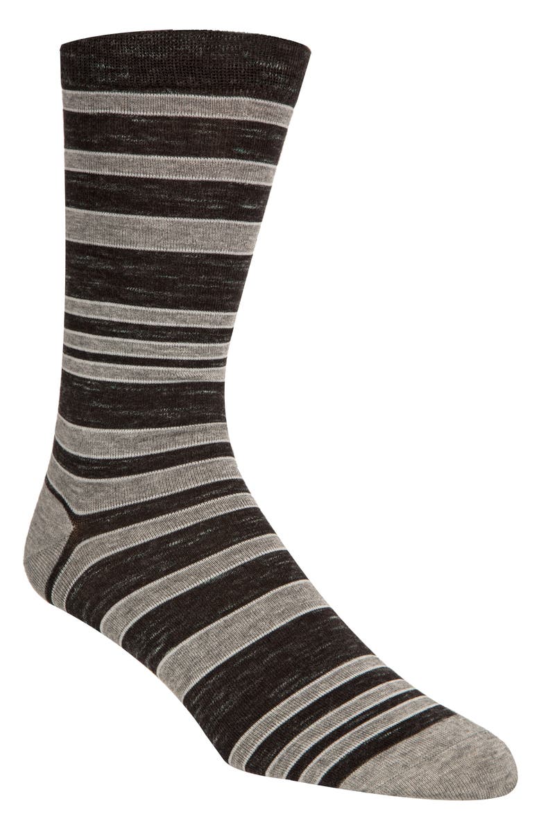 Cole Haan Stripe Socks, Main, color, Black Rain Heather