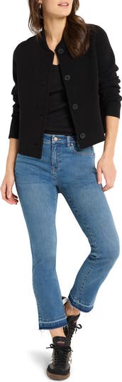 Crop Knit Bomber Jacket