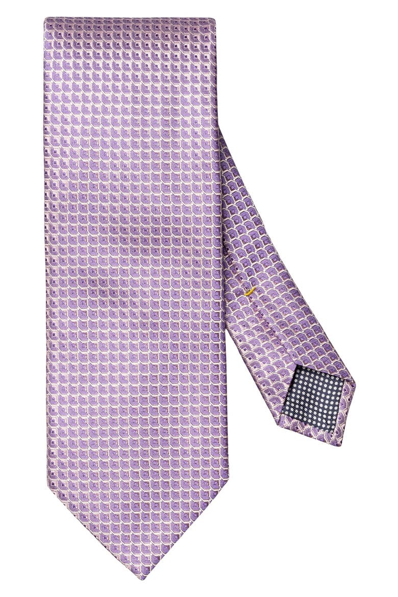 Geometric Jacquard Silk Tie, Main, color, LIGHT PURPLE