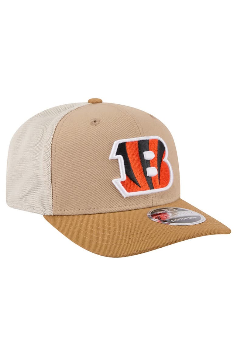 Men's New Era Light Beige Cincinnati Bengals  Two-Tone Trucker 9SEVENTY Adjustable Hat, Alternate, color, Light Beige