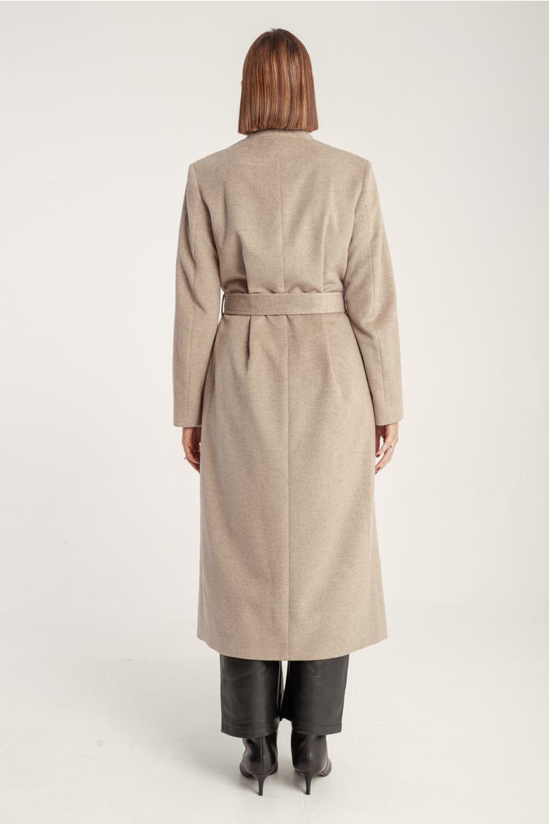 Cashmere Belted Long Coat, Alternate, color, Natural Brown