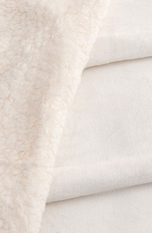 Woven & Weft Reversible Faux Shearling Throw Blanket In White