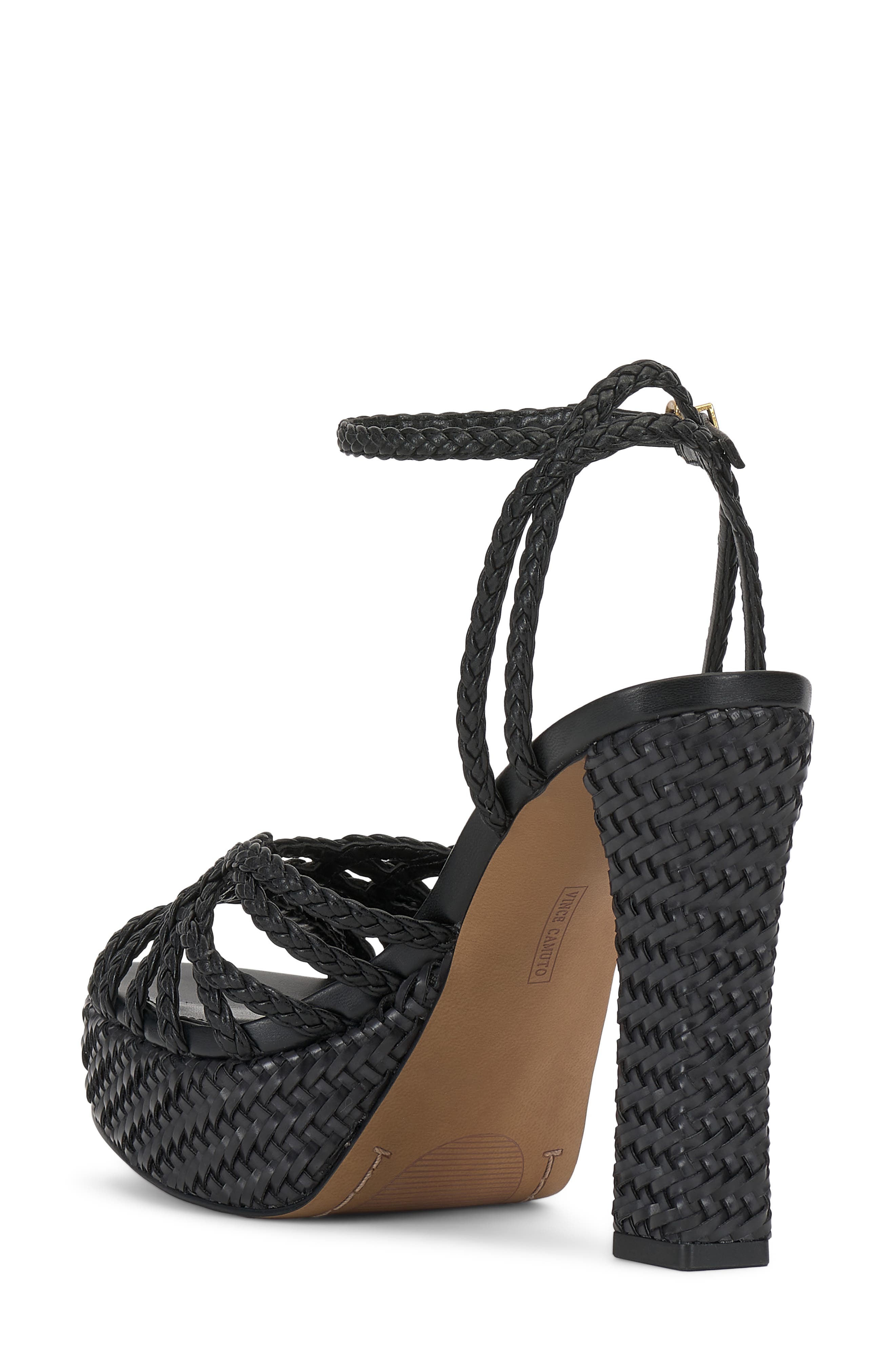 Vince Camuto Samlee Ankle Strap Platform Sandal, Alternate, color, Black