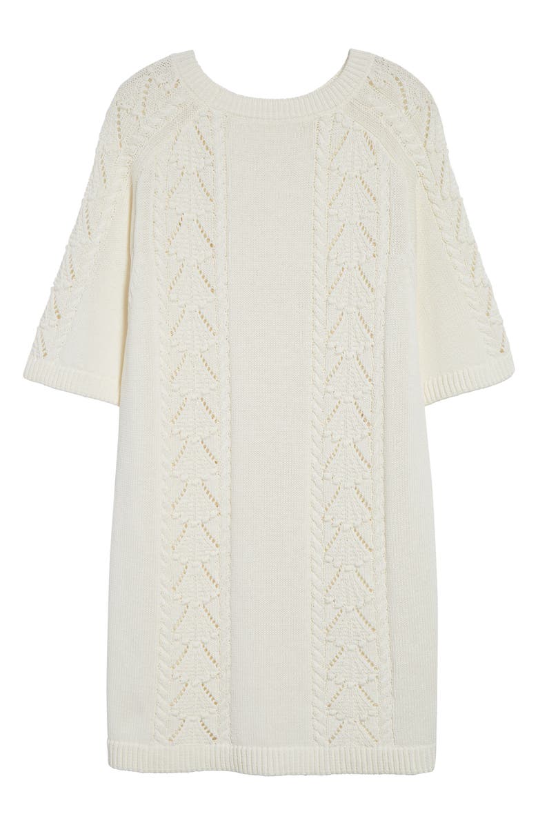 LOULOU DE SAISON Arman Oversize Cotton Mini Sweater Dress, Alternate, color, Ivory