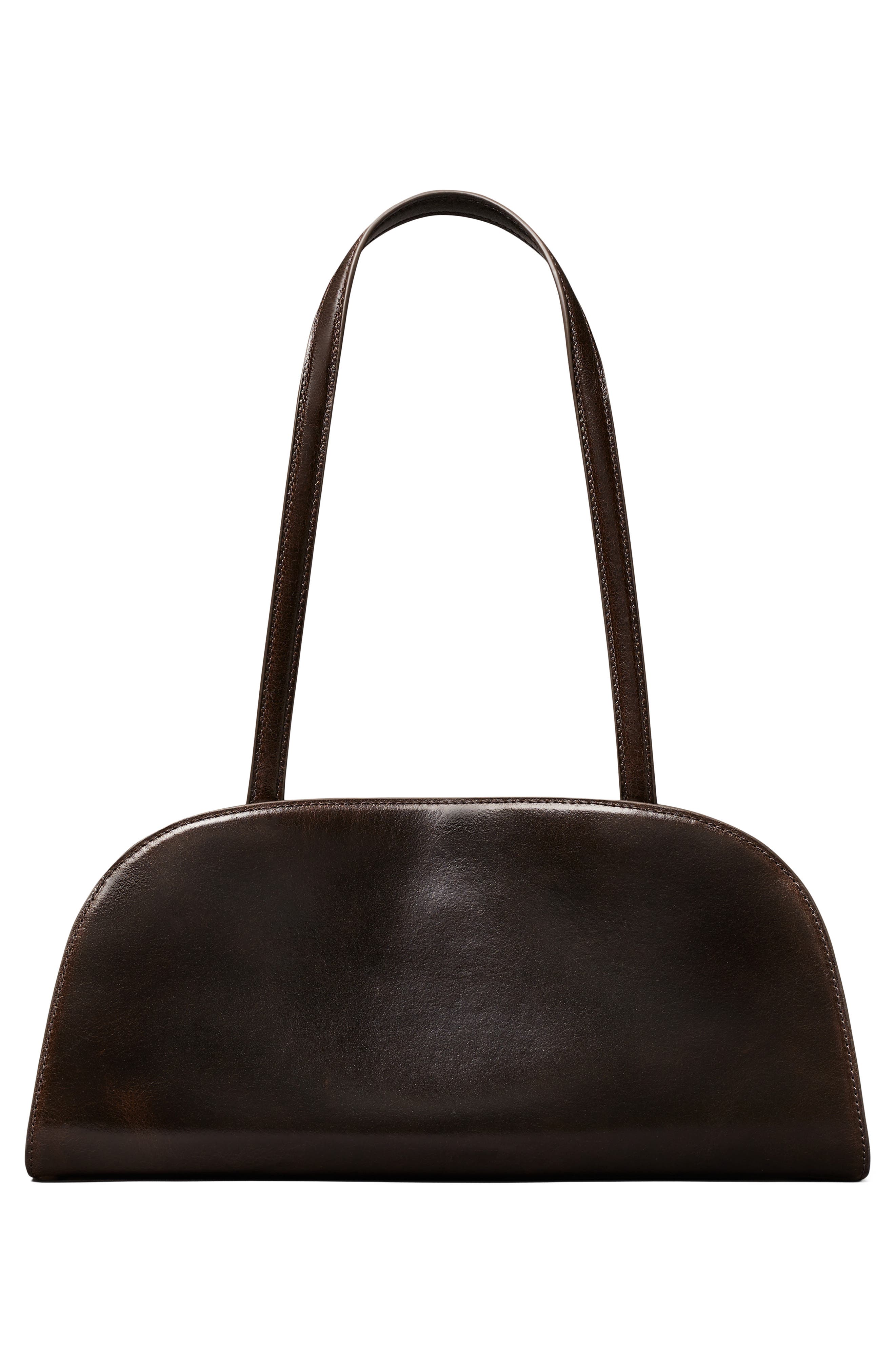 Romy Suede Bauletto Shoulder Bag, Alternate, color, DARK ROAST