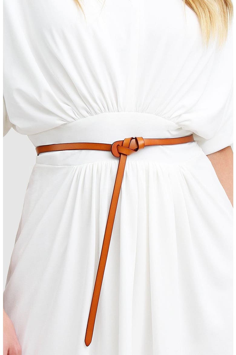 London Mood Leather Tie Belt, Alternate, color, Black