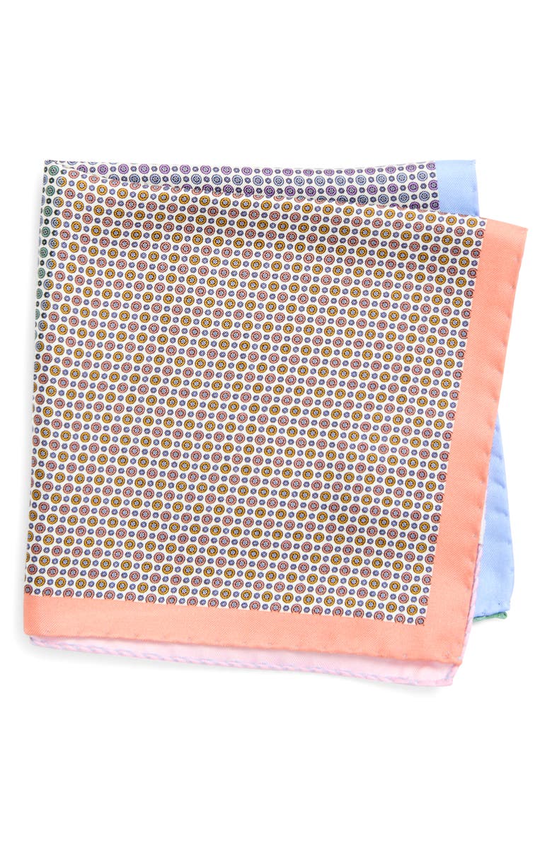 Eton Four-in-One Silk Pocket Square, Main, color, Multi Pink
