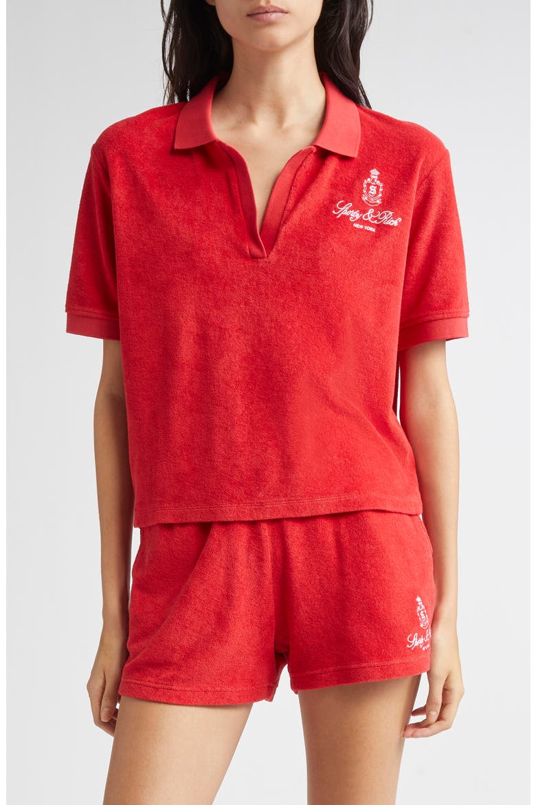 Vendome Cotton Terry Polo, Main, color, FIRE RED