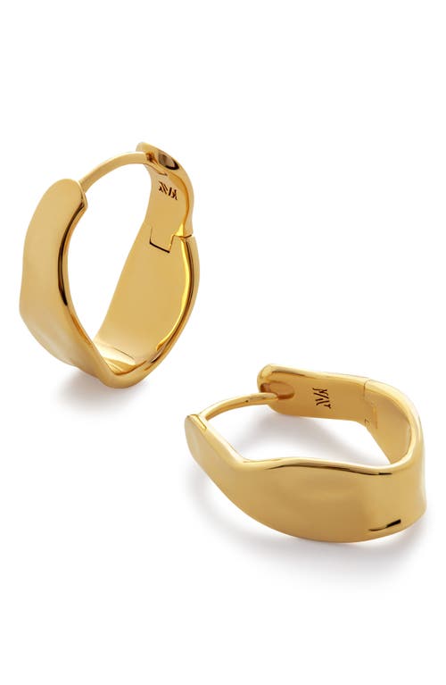 Monica Vinader The Wave Medium Hoop Earrings In Gold