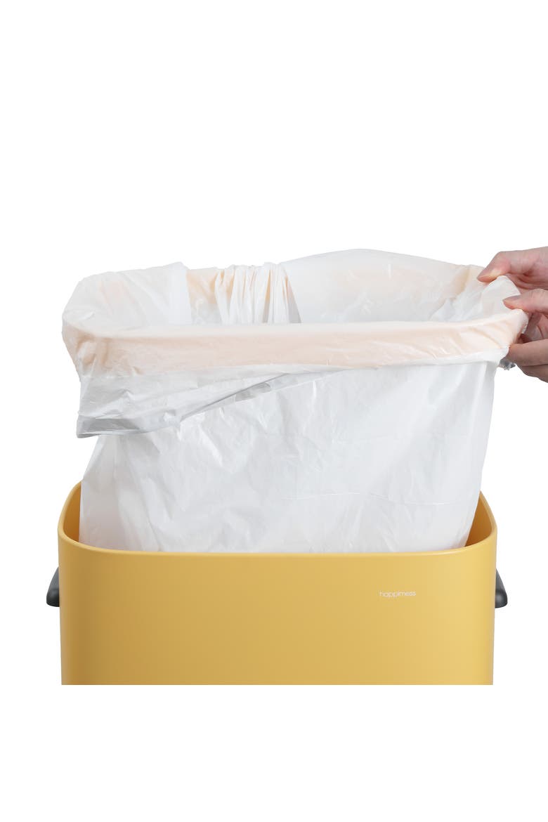 Tammi Kitchen 14.5-Gallon Slim Metal Push Button Trash Can, Alternate, color, Daffodil Yellow