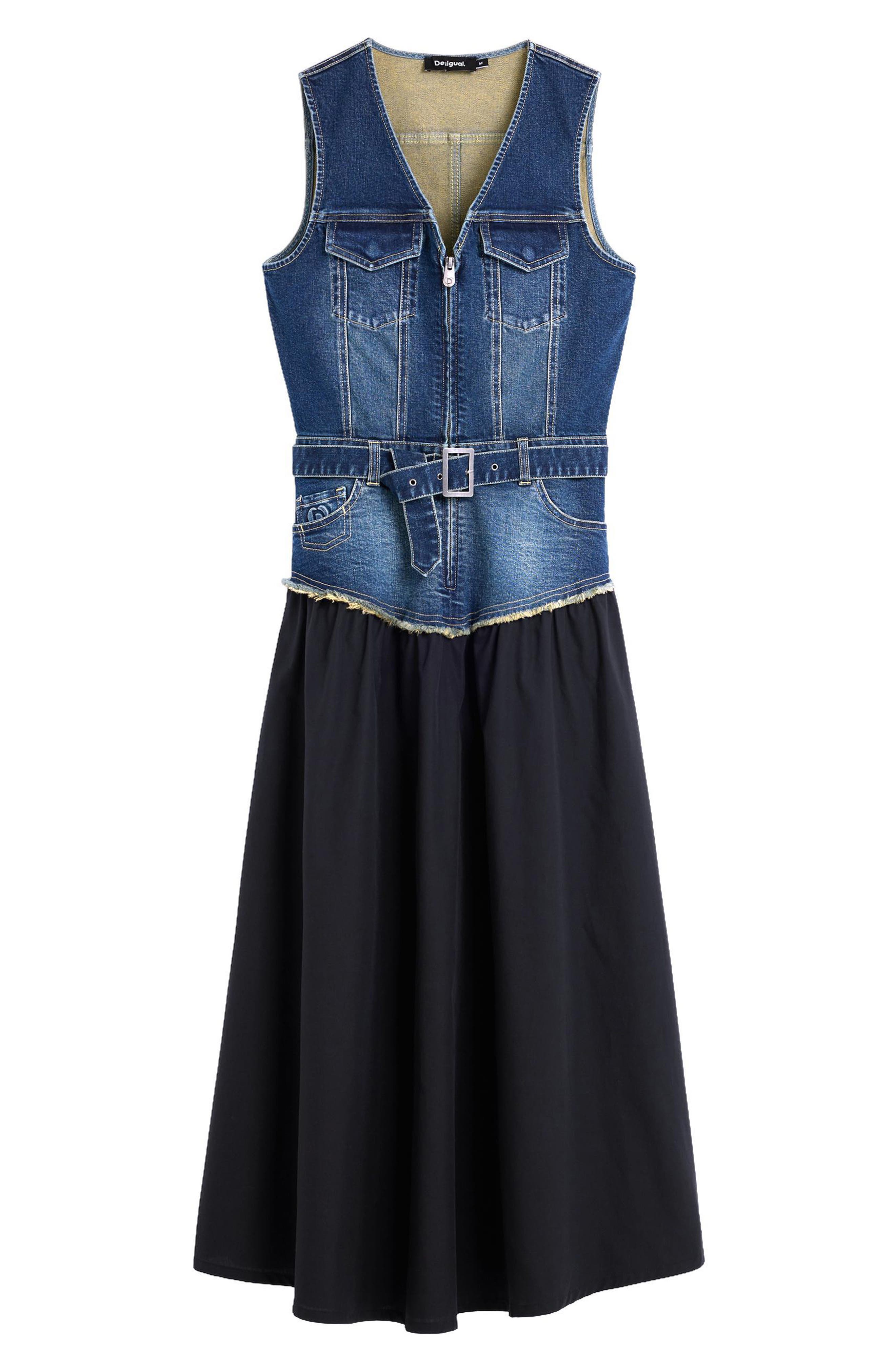 denim vest midi dress two_scoops_of_style on LTK